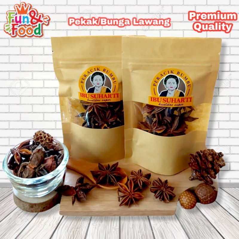 

IBU SUHARTI - Rempah Pekak Bunga Lawang Kering Bumbu Dried Star Anise Kualitas Premium