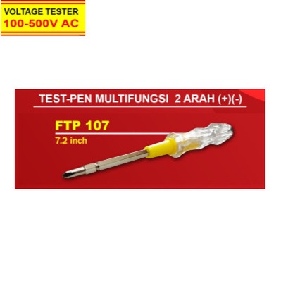 SUNFREE FTP 107 Obeng Testpen Test Pen 2 Fungsi 2 Arah Plus Minus