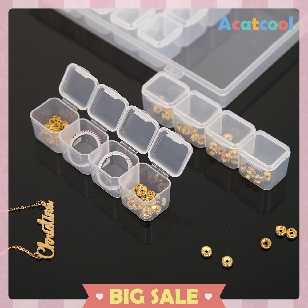 28 Lattices Transparent Container Diamond Painting Accessories Storage Box
