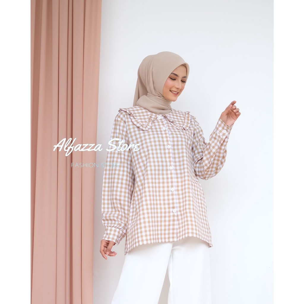 ALFAZZA STORE - SITA TOP / KEMEJA ATASAN BLOUSE WANITA - BIGSIZE FIT TO XL - KATUN PREMIUM - TERMURAH - BIGSIZE