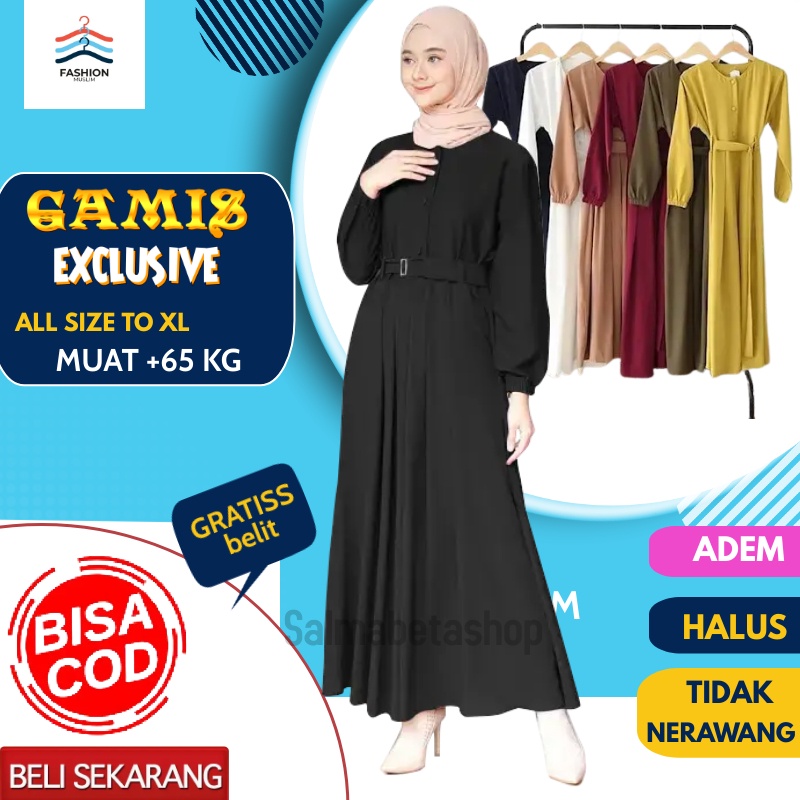 Gamis remaja Pesta Mewah Kekinian Premium Jumbo Syari Wanita Terbaru 2021 Polos Hitam Putih Modern