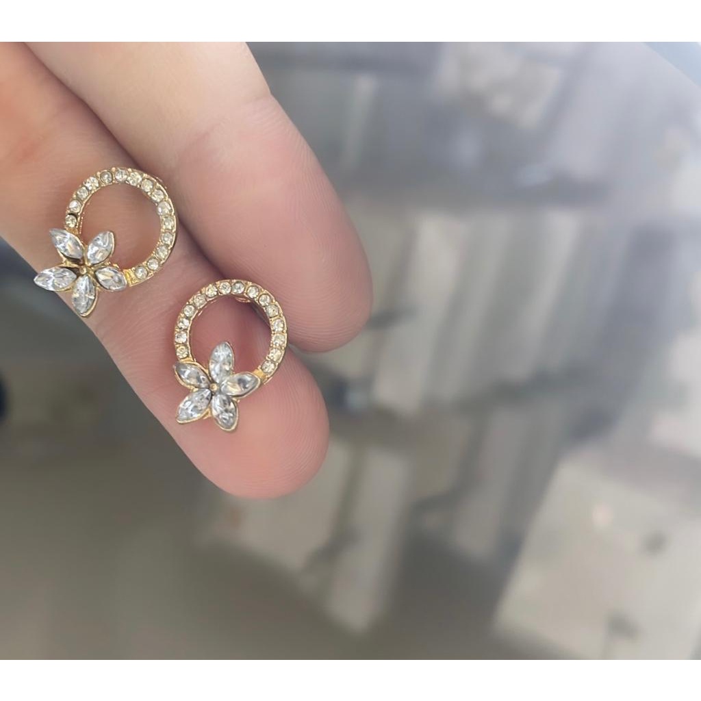 AN1508 Anting anting earrings flower giwang Bunga Bulat mini ring anting-anting tusuk import gaya mo
