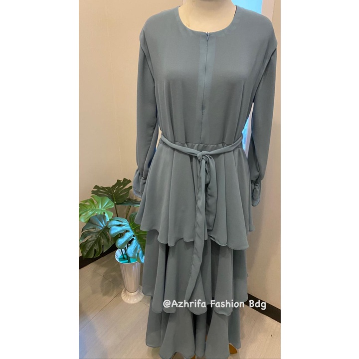 (Promo) Fashion Dress Muslim Wanita Gamis Kenza Long Dress Grosir Populer Muslimah-Biru Wardah