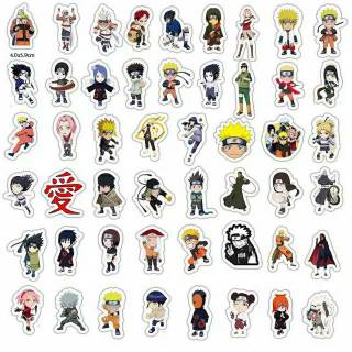 STICKER STIKER  NARUTO  SASUKE SAKURA DLL UKURAN KECIL BISA 