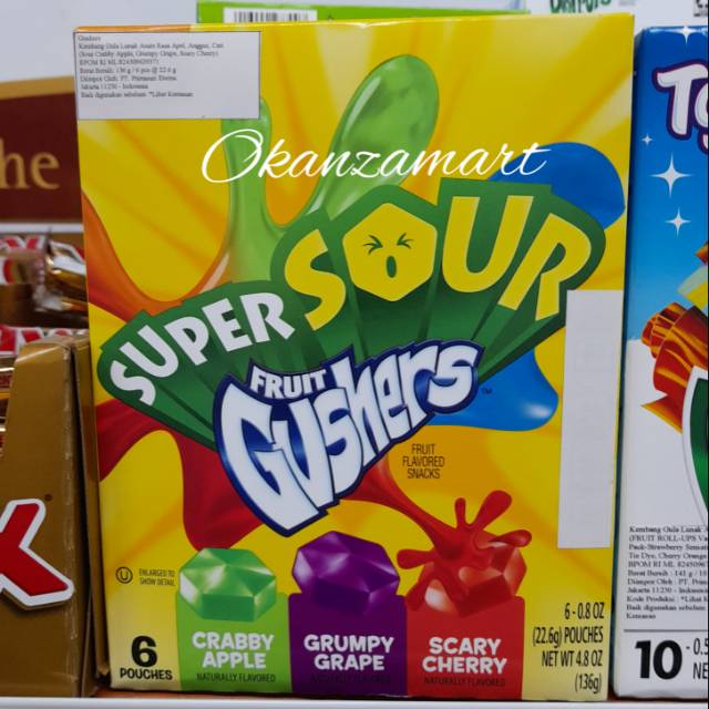 

Fruit Gushers Super Sour Fruit 136gr