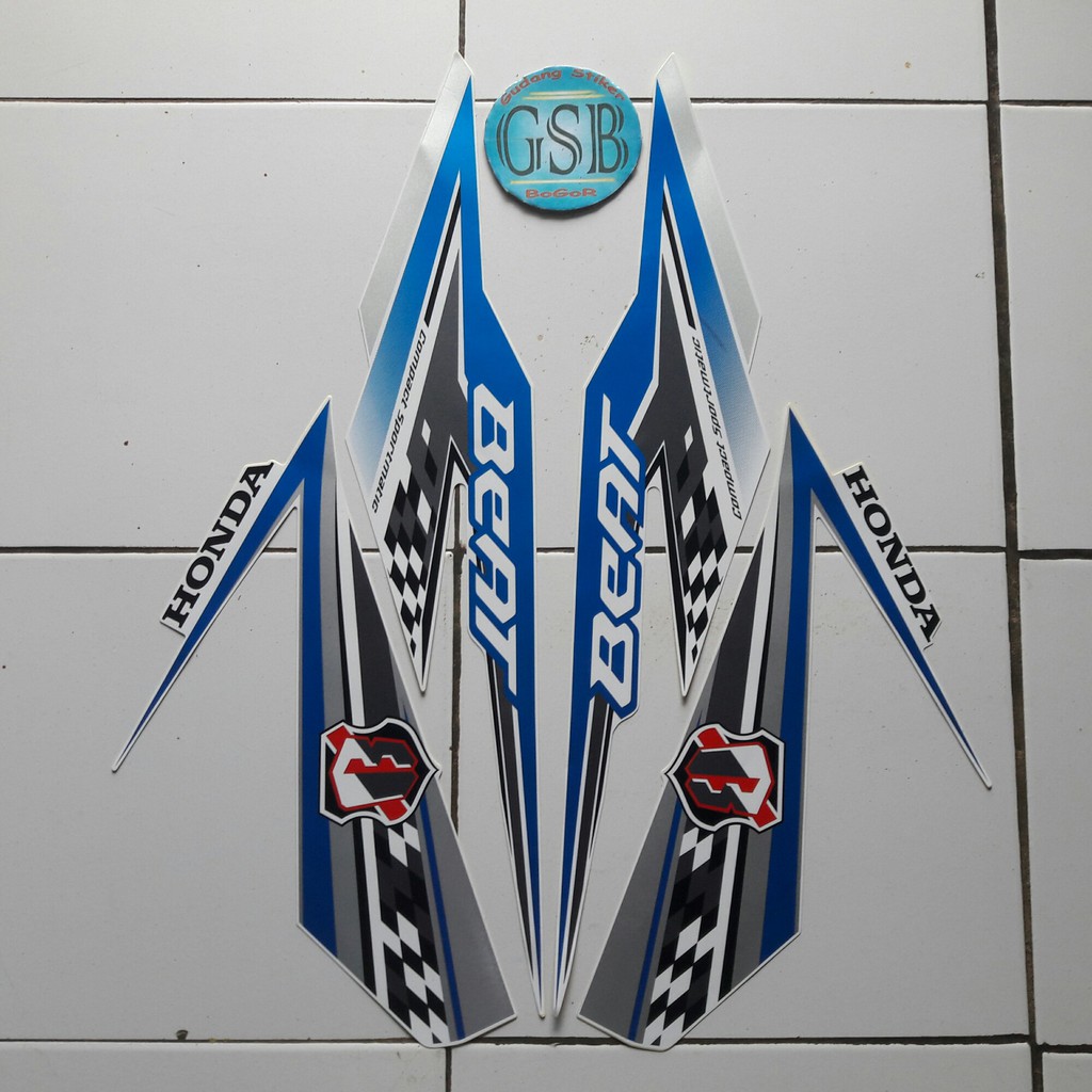 Stiker Body Lis Motor Honda Beat Fi Esp 2018 Biru Shopee Indonesia