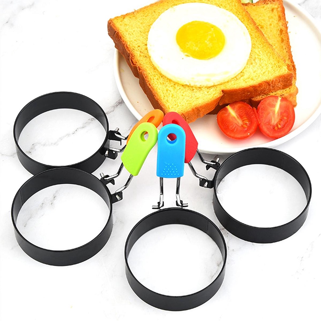 NICKOLAS1 Egg Ring Sandwich Baking Stainless Steel Silikon Gagang Bulat Anti Lengket Pancake Shaper