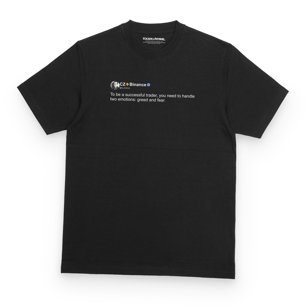 Kaos Crypto "Tweet CZ Binance" - Kaos Cryptocurrency/Kaos Crypto/Baju Crypto/Kaos Bitcoin/Tshirt Bit