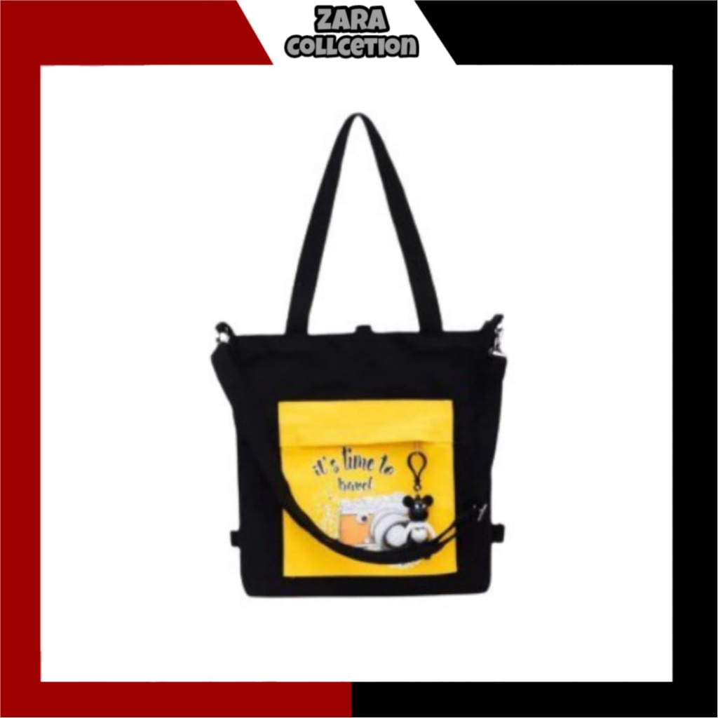 [COD] ZARA - Holiday - Tas tote bag kanvas wanita cewek remaja korea kekinian murah terbaru