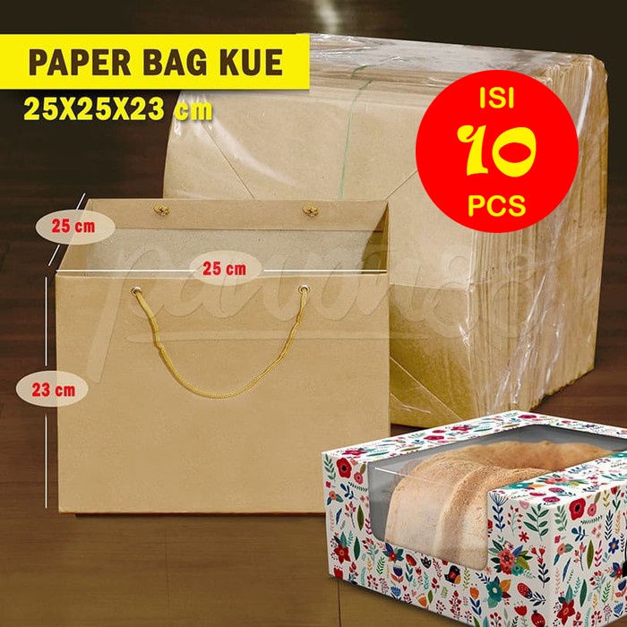 

Paper Bag Kotak Box Dus Kue Cake Box 25x25x23 cm -( 10 Pcs )