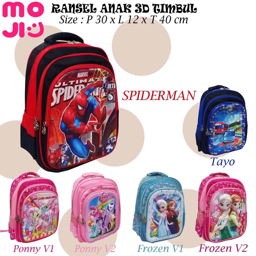 Tas Ransel Anak - Ransel Sekolah Emboss 3D J-1668 Import