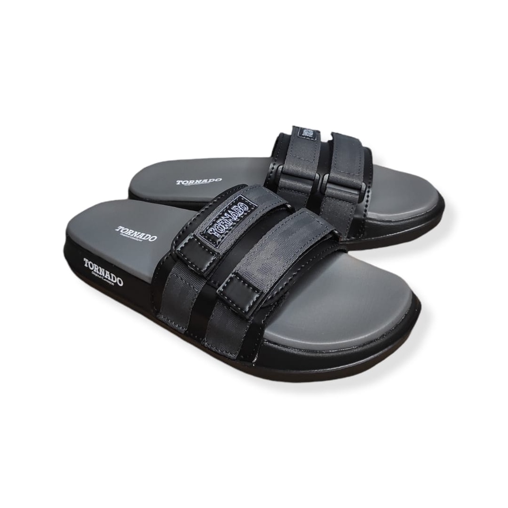 SANDAL SLIP ON PRIA / SANDAL PRIA SLIP ON SLIDE / SANDAL SLIDE SLIP ON PRIA TERBARU B2 ABU