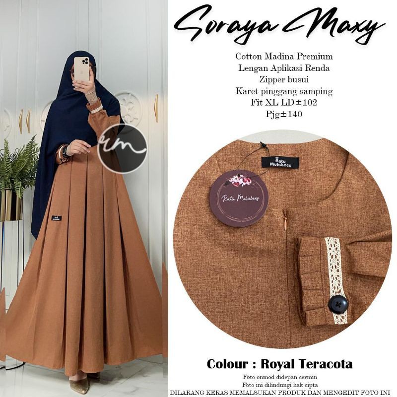 Soraya Casual maxy ori Ratu Mulabees//Gamis Polos//