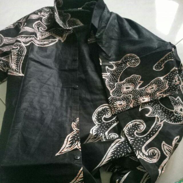 Distro Batik Hrb026 Kenongo Kemeja Tosca Pendek Pekalongan Pad M L Xl Sogan Tulis Halus Kemeja Batik