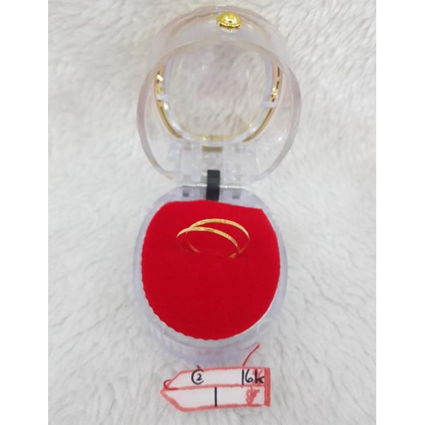 CC822M428M cincin gold keroncong isi 2 batik emas kuning asli berat 1 kadar 70% 16k no 13 d 1,6cm