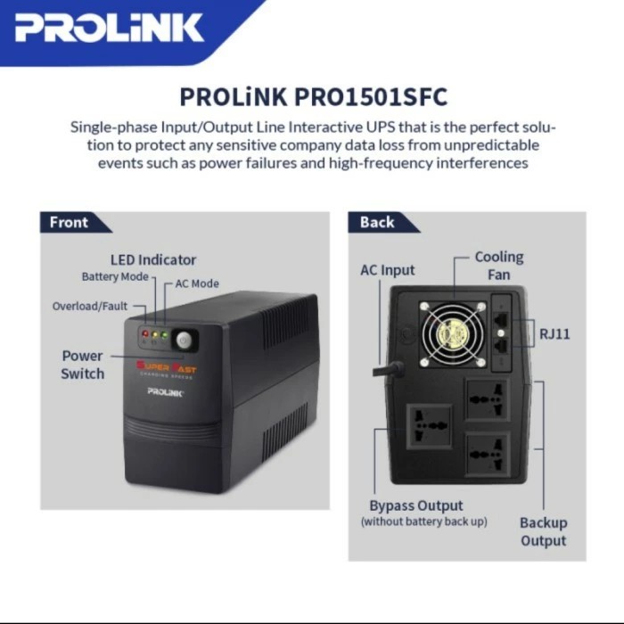 UPS PROLINK PRO1501SFC 1500VA