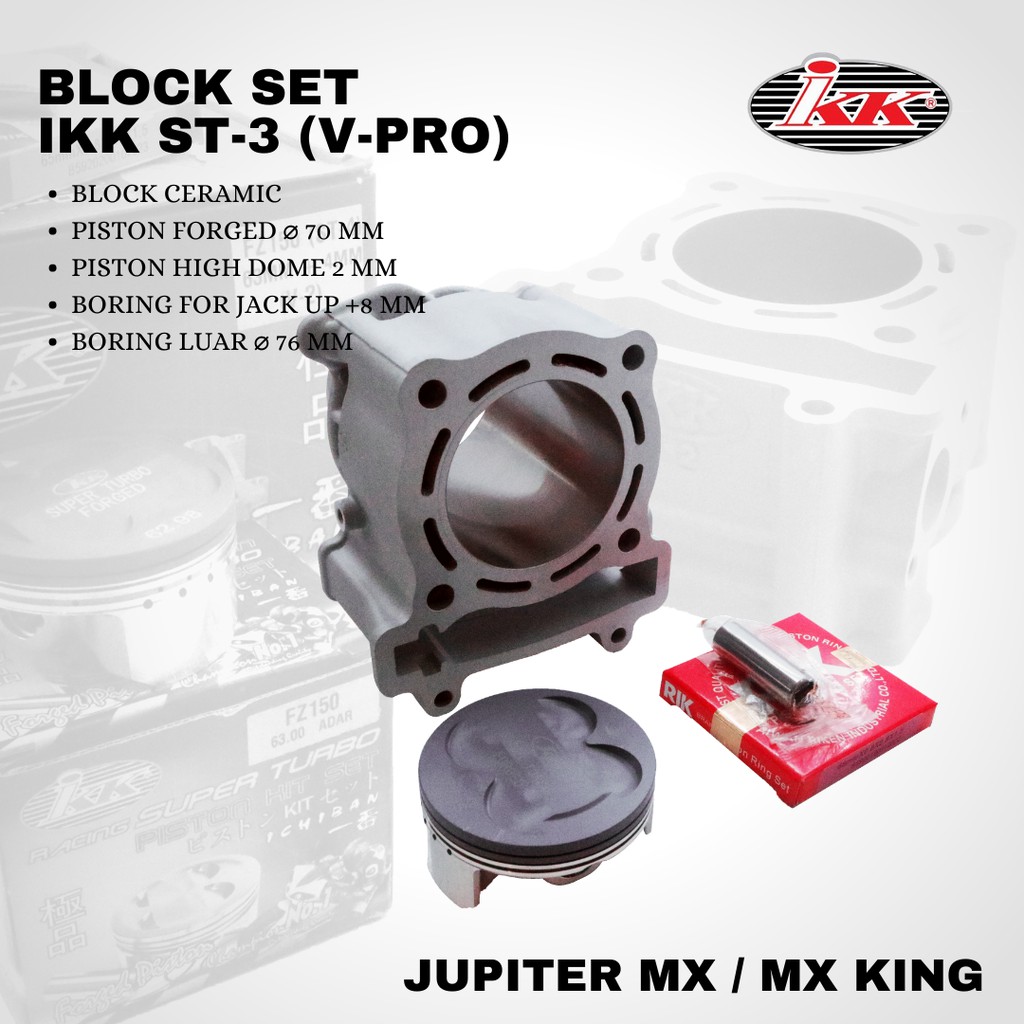 Blok seher IKK jupiter mx mx king vixion ST-3(Vpro) up 8mm boring 70mm