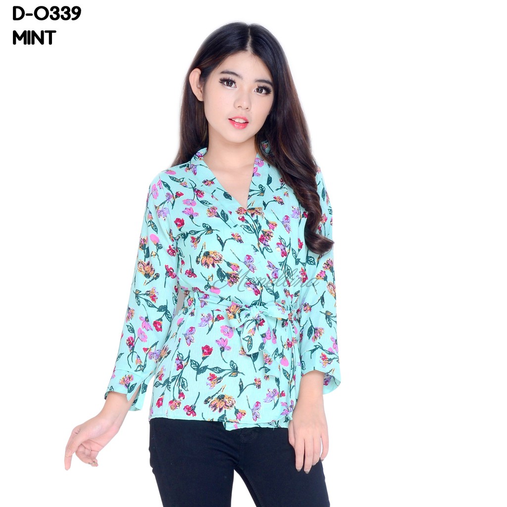 Monellina Fashion Blouse Murah Model Kimono Wanita  Lengan  