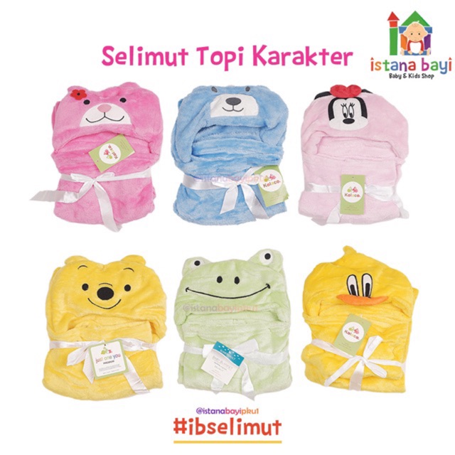 Selimut Topi Bayi - Selimut Topi Karakter/Selimut double Fleece/Selimut bayi Murah/Baby Blanket