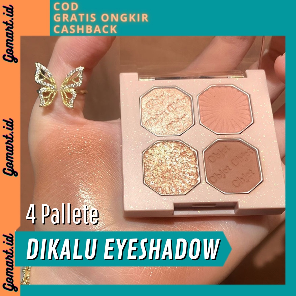 DIKALU Eyeshadow Korean 4 Palette - Eyeshadow 4 Palet - Eyeshadow Waterproof