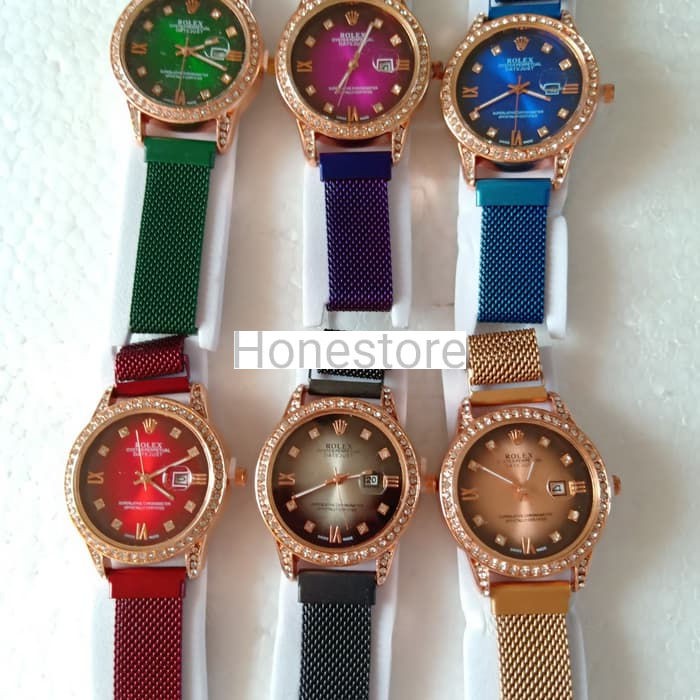 Jam Tangan Wanita Magnet Rolex Tanggal Aktif murah