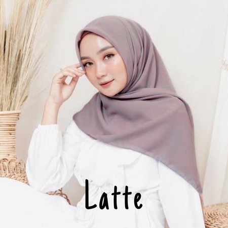 Kerudung Segiempat Polos BELLA SQUARE Hijab Pollycotton Jilbab Bela Grosir Murah PART 1-BELLA LATTE