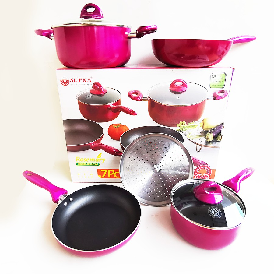 Teflon Panci Set Supra Rosemary 7 Pcs New