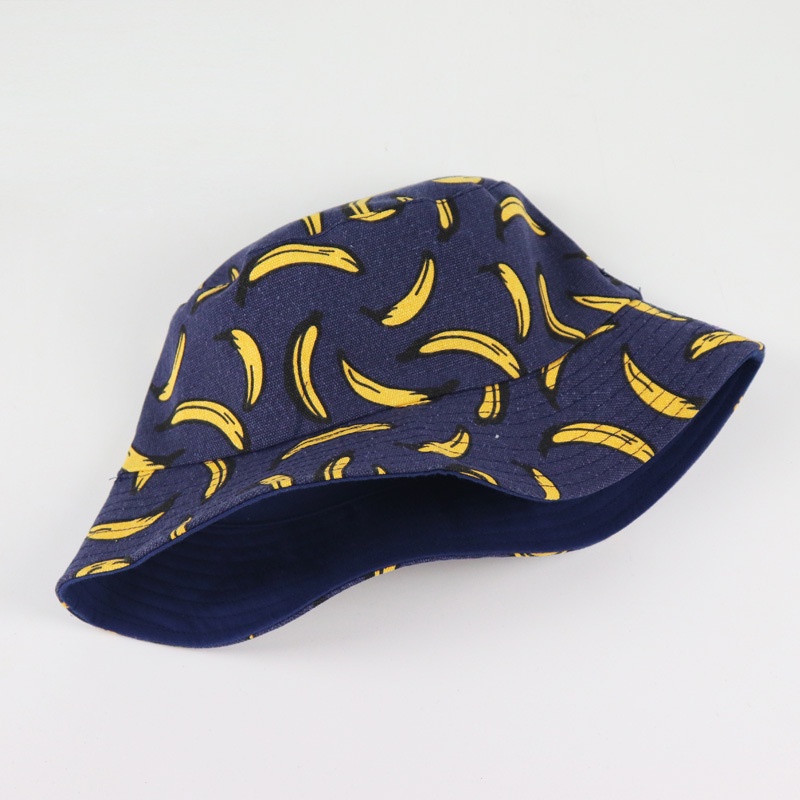 Topi Nelayan Motif Print Buah Pisang Nanas Untuk Musim Panas