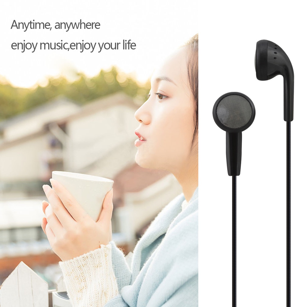 Earphone In ear Kabel 3.5mm Warna Putih Dengan Mic Jack Headphone Untuk Samsung Xiao Mi