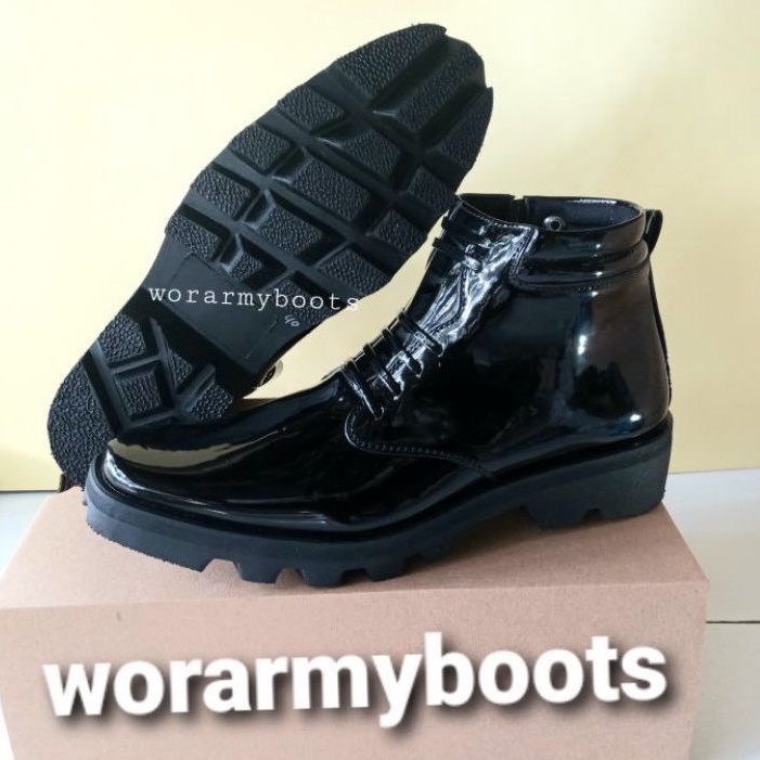 Sepatu PDH Dinas  Kilap Radial Tebal Terbaru Size 39-47 by Wor Army Boots