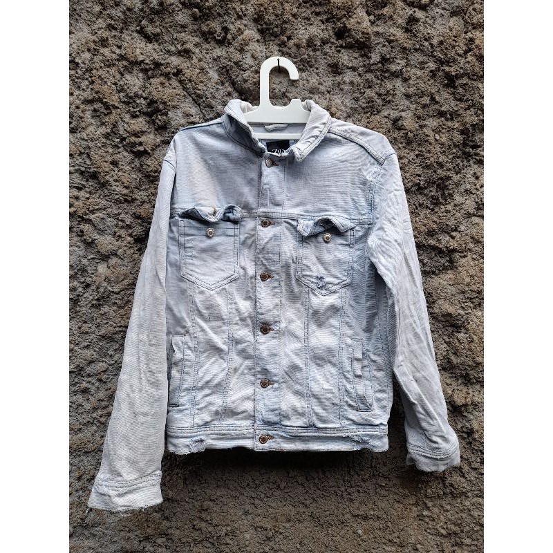 Zara Man Denim Trucker White