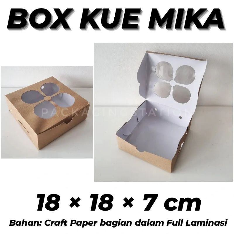 

BOX KUE MIKA 18x18x7 LAMINATED / BOX KUE WINDOW / CAKE BOX WINDOW / CAKE BOX LAMINATED / BOX ROTI / BOX BOLU / BOX KUE