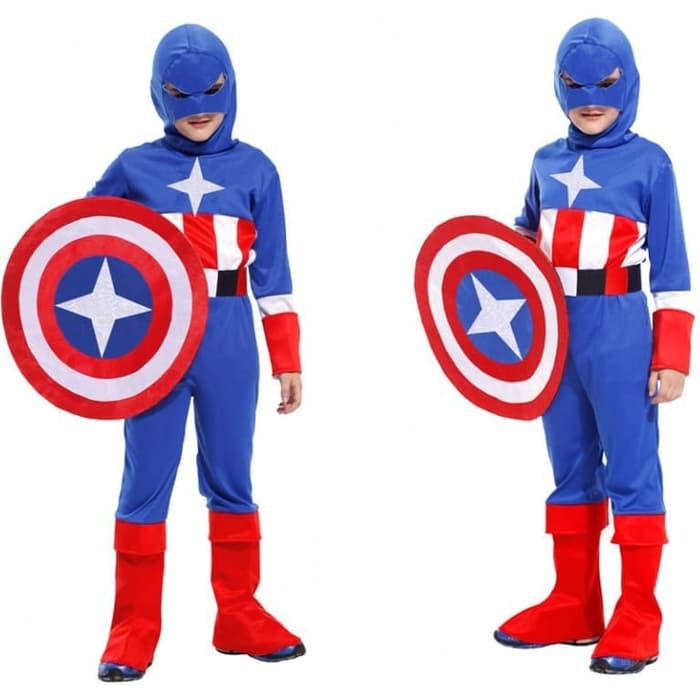 Captain america boy costume halloween kostum anak karakter superhero