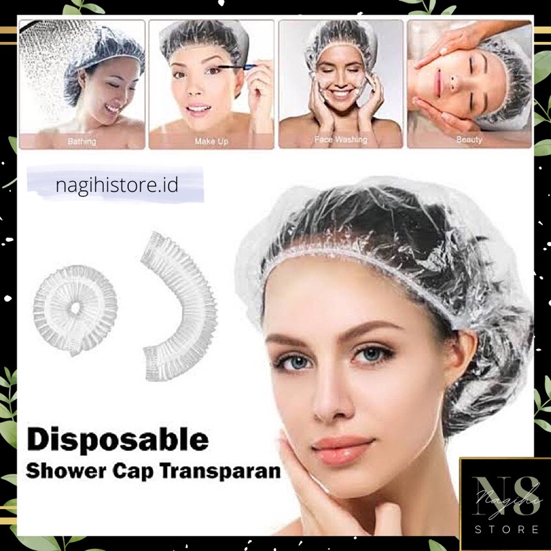 ✨NAGIHI✨ SHOWER CAP TRANSPARANT / SHOWER CAP SEKALI PAKAI/ SHOWER CAP HOTEL