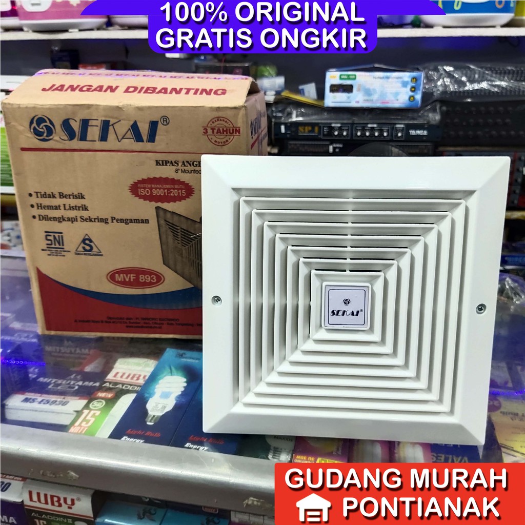 Exhaust Fan Ceiling Plafon Sekai MVF 893 8 INCH wall hexos fan penyedot udara hawa panas asap