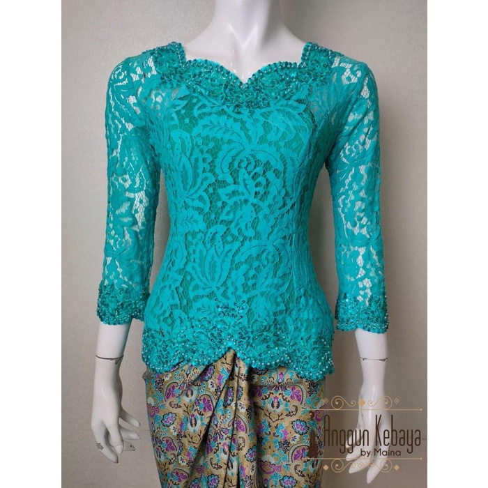 Vestir | Anggun Kebaya - Kebaya Brokat Lengan 7/8 Dengan Bordir & Payet Cantik