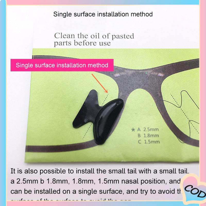 COD❤️1 Pasang Kacamata Penyangga Bantalan Hidung Pencegah Turun Anti Slip Kacamata Permukaan Halus Dukungan Bantalan Hidung Tinggi-A.one