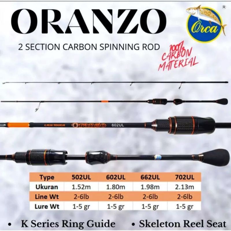 JORAN SPINNING CASTING ULTRALIGHT ORCA ORANZO 502UL 602UL 662UL