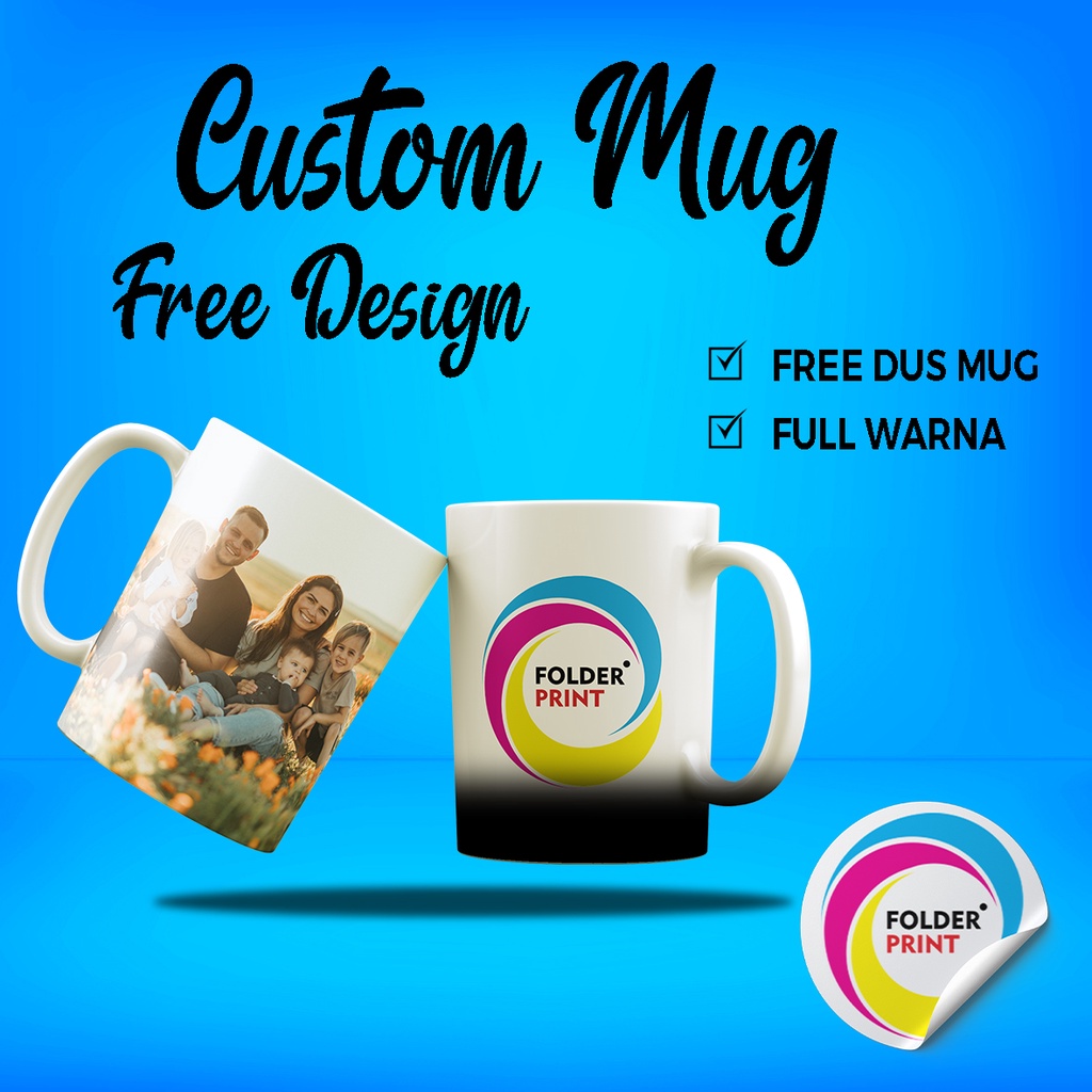 Cetak Mug Custom Satuan Putih dan Bunglon