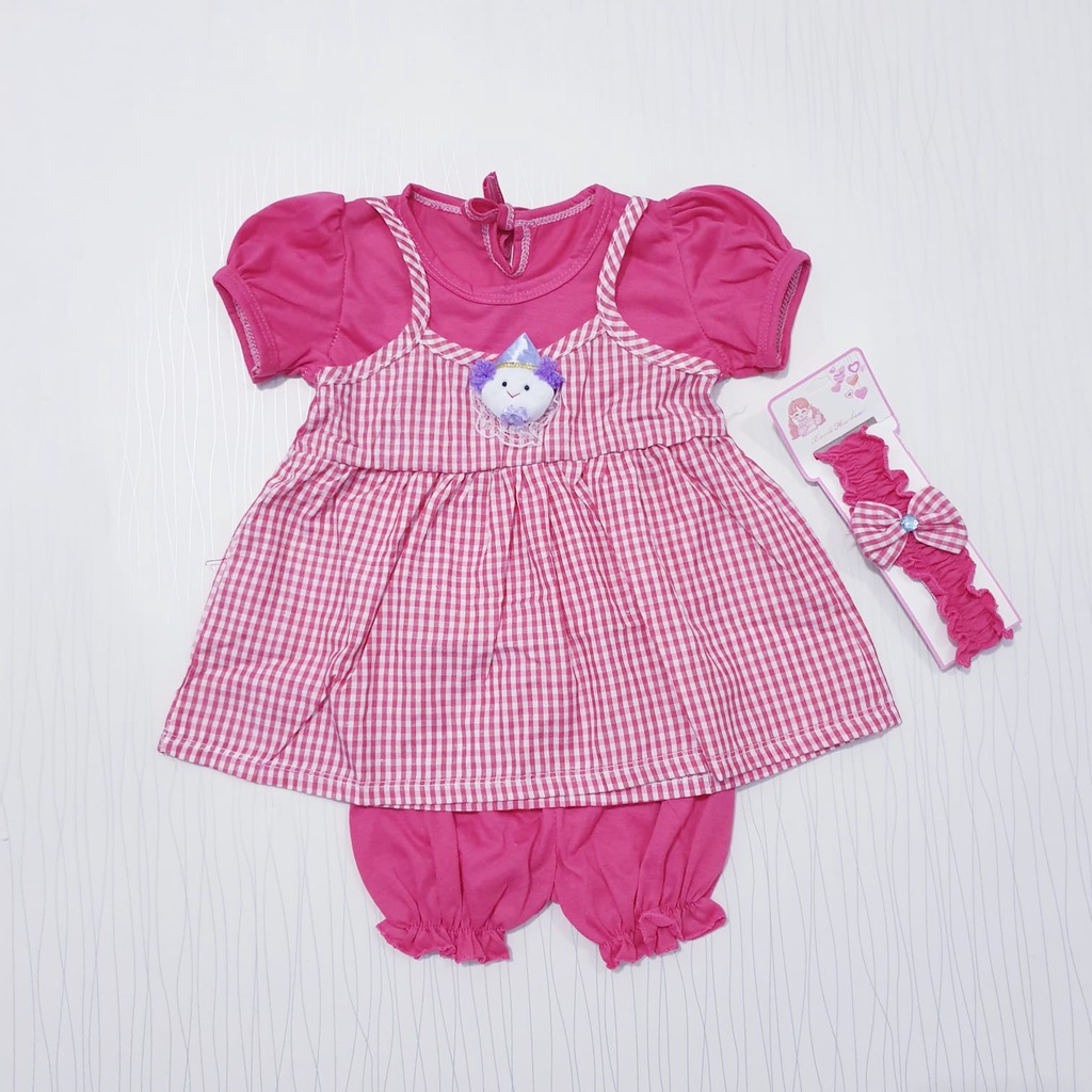 COD dress bayi perempuan free bando baju anak cewe baby alicia tsum-tsum