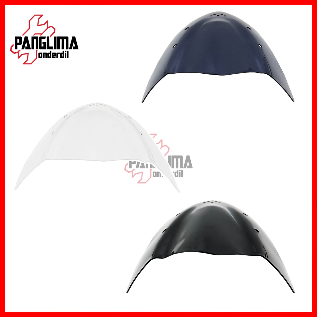 Visor Variasi Ninja 150 R-150R Hitam-Bening-Riben-Ribben-Transparan Windshield-Wind Shield-Winsil-Winshild