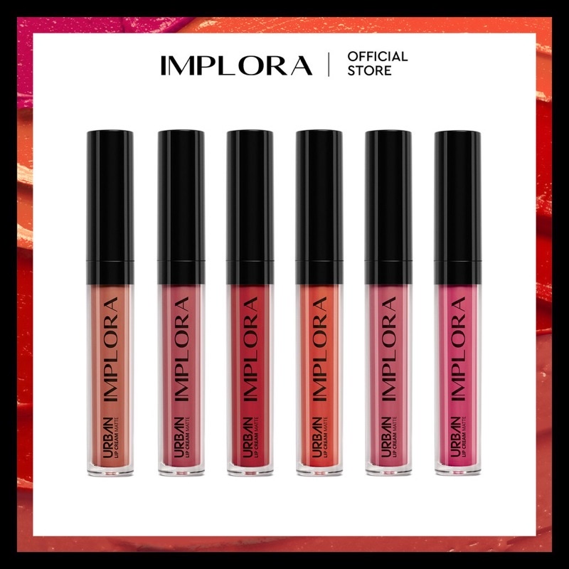 IMPLORA Urban Lip Cream Matte BPOM Asli Original 100% 01 Dusky Nude| 02 Terra Cotta | 04 Madeline