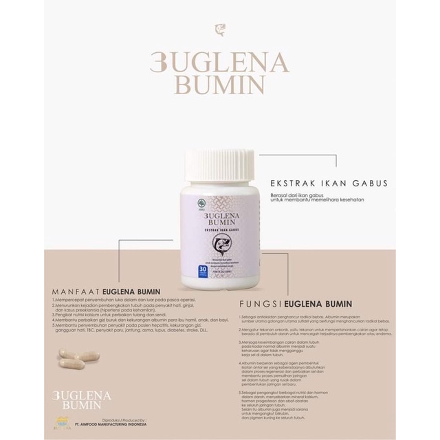 3uglena Bumin/Euglena Bumin/Albumin/Ekstrak ikan gabus