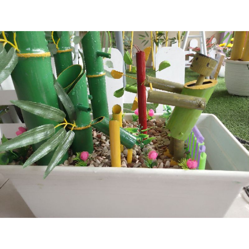 miniatur air mancur bambu