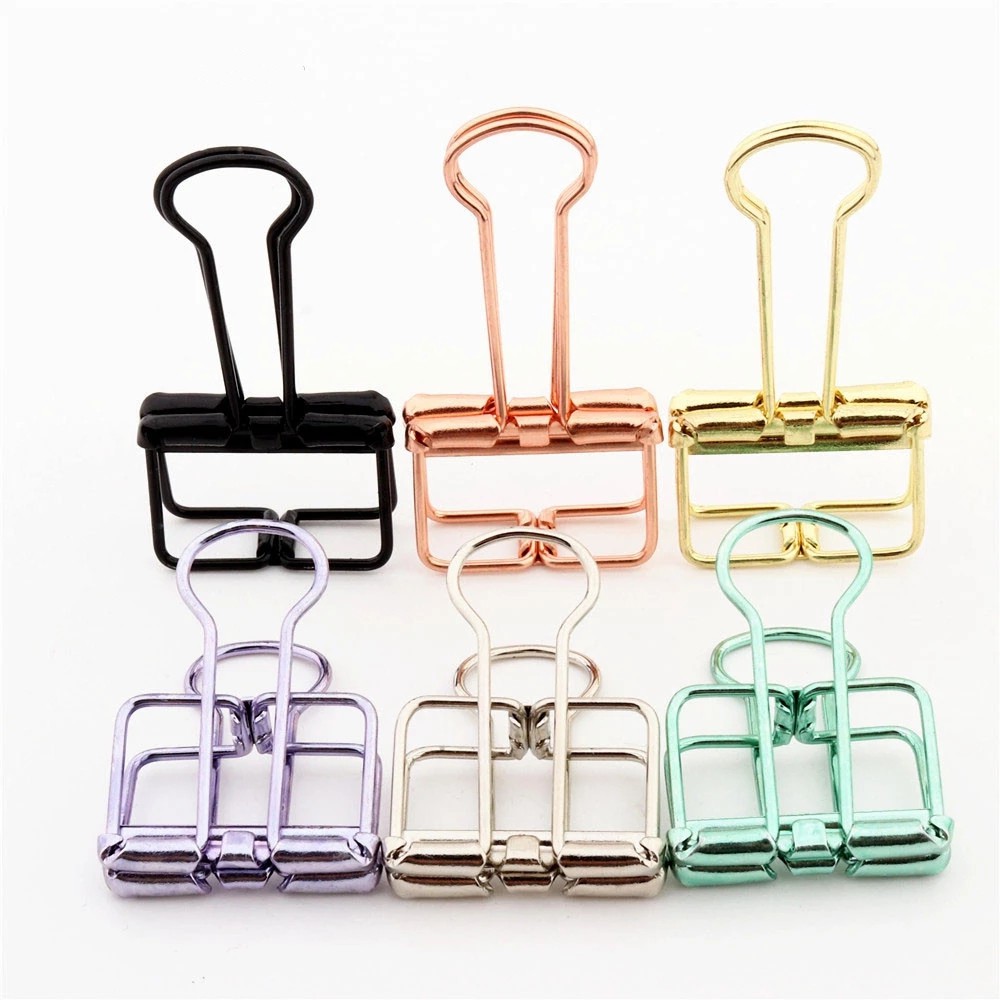 LANFY Office Supplies Paper Clips Multicolor Decorative Clips Binder Clips Study Files Organizer Clips 8 Colors Bookmark Ins Colors School Supplies Binder Clamp/Multicolor