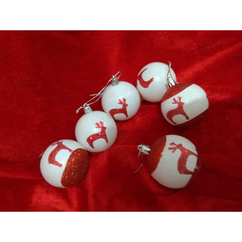 bola natal 5 cm isi 6 pcs