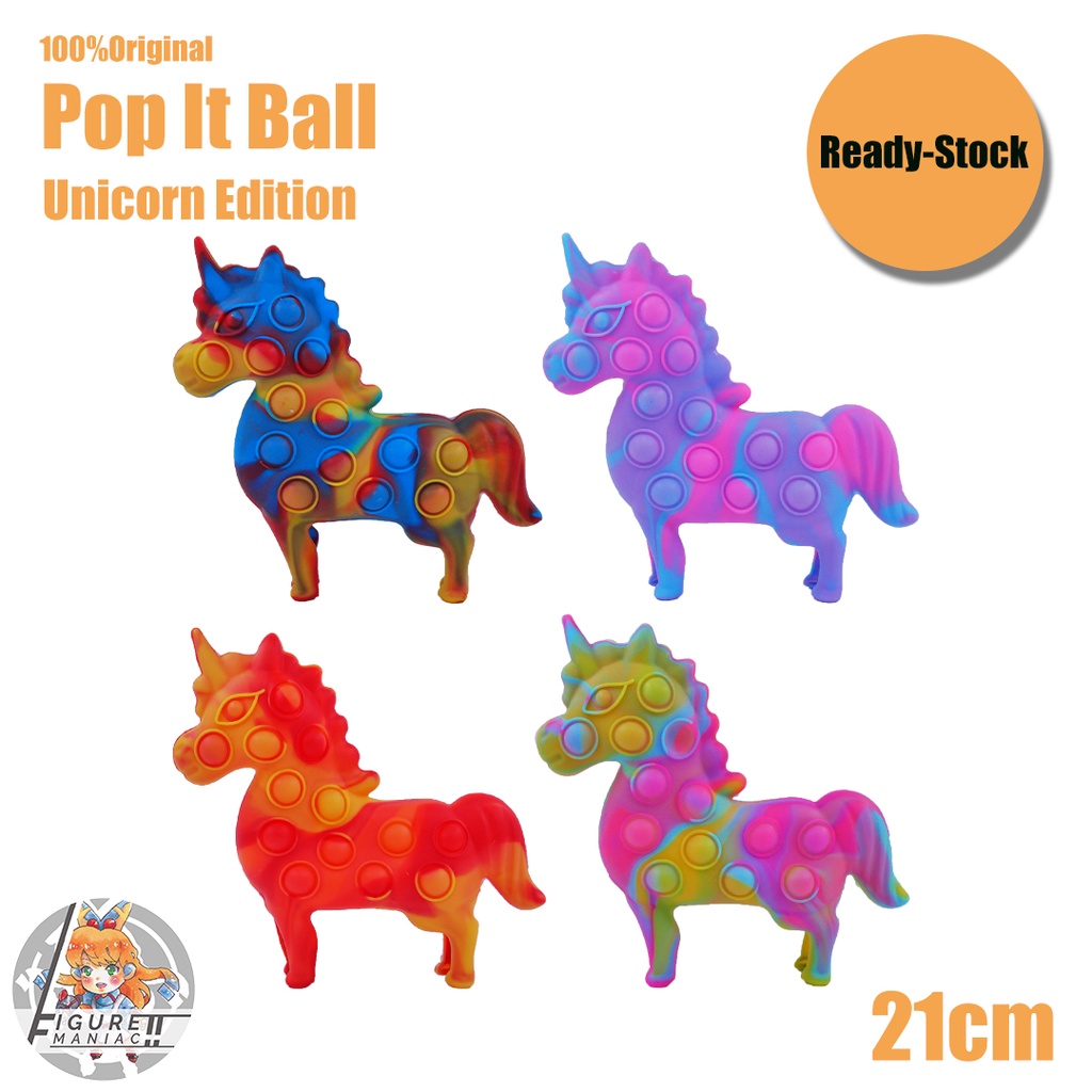 Pop It Ball - Unicorn Edition 21 Cm Squishy Mainan Anak