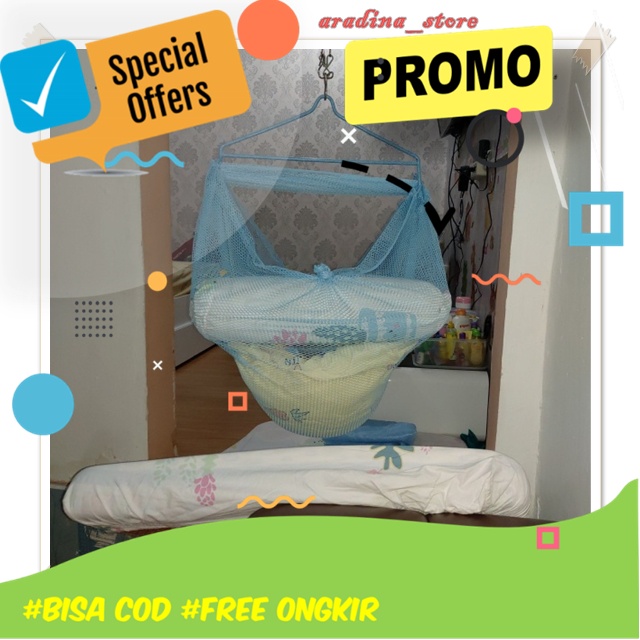 Kasur Ayunan Bayi Gantungan Dan Tiang Murah - Per Kelambu Baby Gantung Rotan Hammock Bouncer Set Box