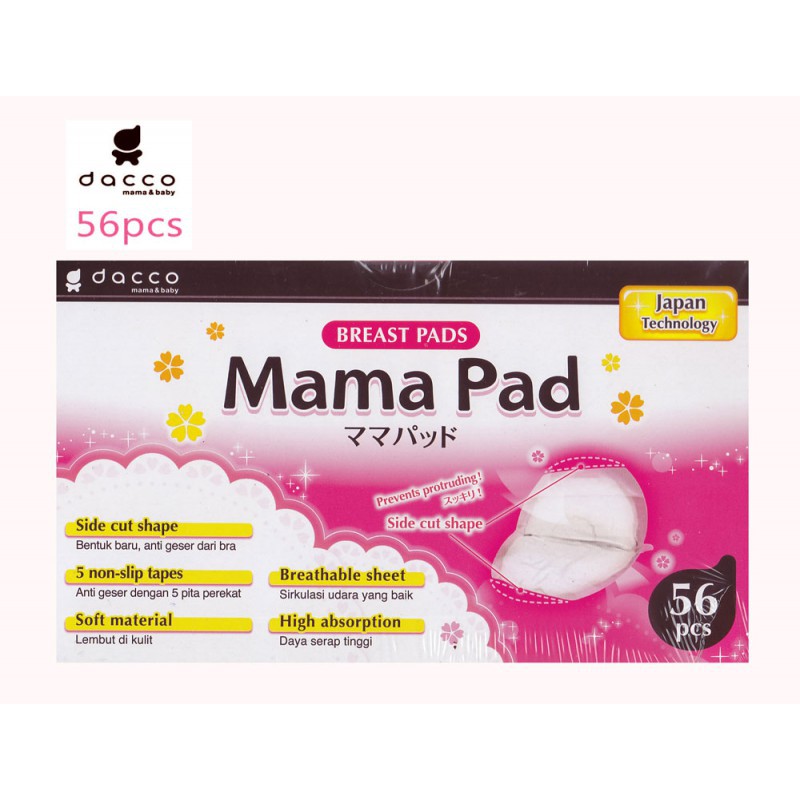 Mamapad Breastpad isi 56 / 24 pcs 3D Side Cut Shape Dacco / Mama Pad Breast Pad Premium 68 EXP 2025