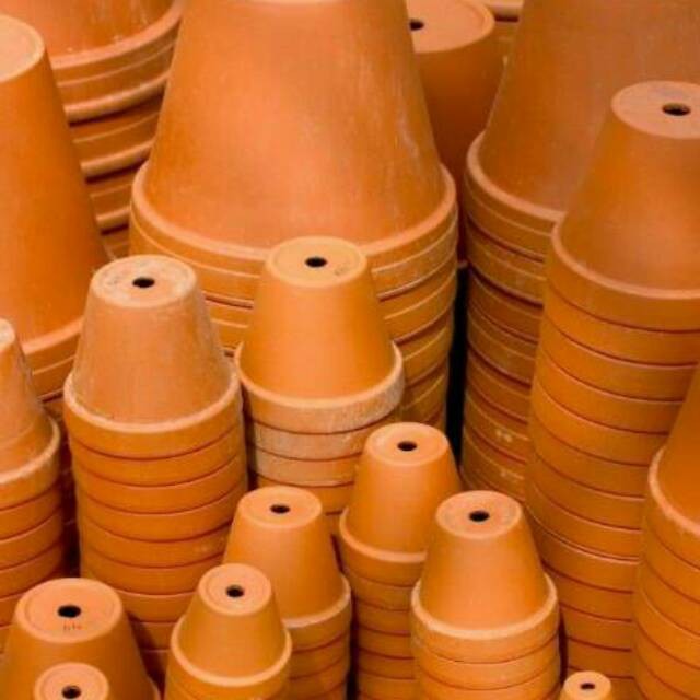 POT KAKTUS DAN SUKULEN SEKULEN GERABAH TANAH LIAT VAS BUNGA TERACOTA CLAY POT TANAMAN HIAS POLOS 6CM
